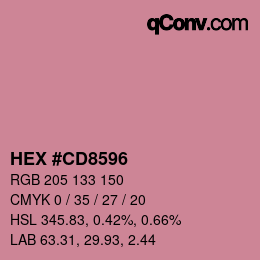 颜色代码: HEX #CD8596 | qconv.com