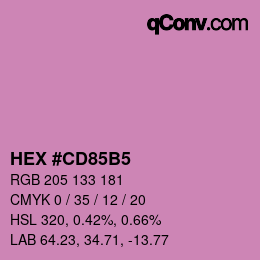 颜色代码: HEX #CD85B5 | qconv.com