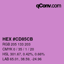 Color code: HEX #CD85CB | qconv.com