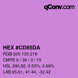 Color code: HEX #CD85DA | qconv.com
