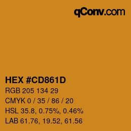 Color code: HEX #CD861D | qconv.com