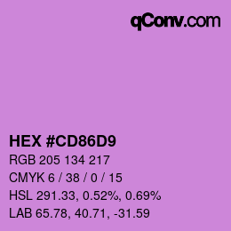 Color code: HEX #CD86D9 | qconv.com