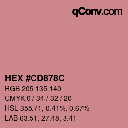 Color code: HEX #CD878C | qconv.com