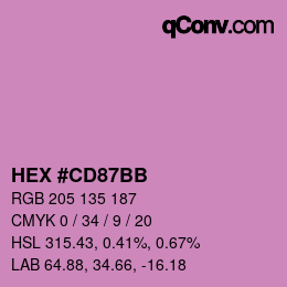 Color code: HEX #CD87BB | qconv.com