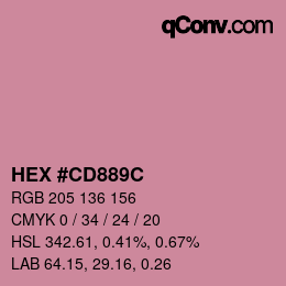 Color code: HEX #CD889C | qconv.com