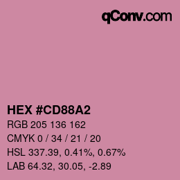 颜色代码: HEX #CD88A2 | qconv.com