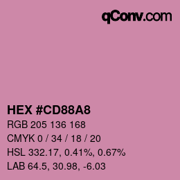 Color code: HEX #CD88A8 | qconv.com