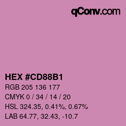 カラーコード: HEX #CD88B1 | qconv.com