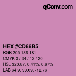 カラーコード: HEX #CD88B5 | qconv.com