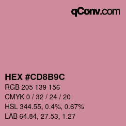 Color code: HEX #CD8B9C | qconv.com