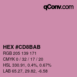 カラーコード: HEX #CD8BAB | qconv.com