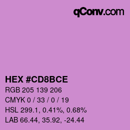 Color code: HEX #CD8BCE | qconv.com