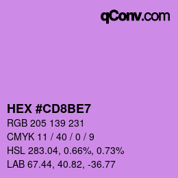 カラーコード: HEX #CD8BE7 | qconv.com