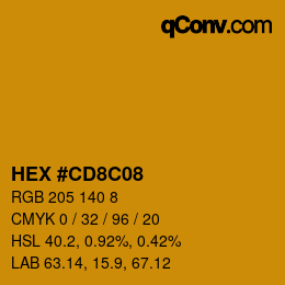 Color code: HEX #CD8C08 | qconv.com