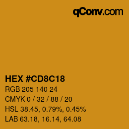 Color code: HEX #CD8C18 | qconv.com