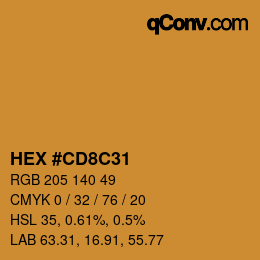 Color code: HEX #CD8C31 | qconv.com