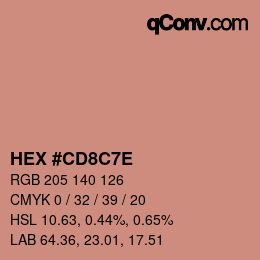 Código de color: HEX #CD8C7E | qconv.com