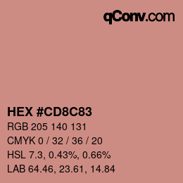 Color code: HEX #CD8C83 | qconv.com