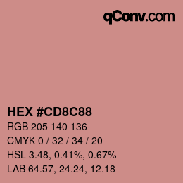 Color code: HEX #CD8C88 | qconv.com