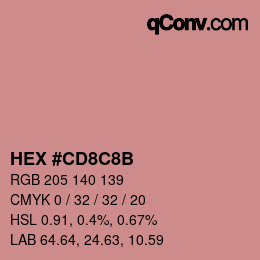 Color code: HEX #CD8C8B | qconv.com