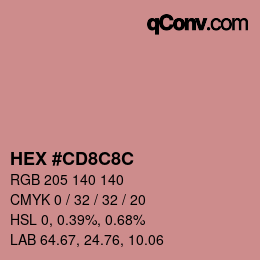 Farbcode: HEX #CD8C8C | qconv.com