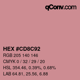 Código de color: HEX #CD8C92 | qconv.com