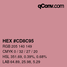 カラーコード: HEX #CD8C95 | qconv.com