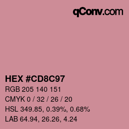 Color code: HEX #CD8C97 | qconv.com