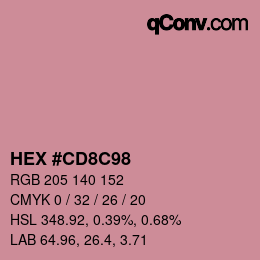 Color code: HEX #CD8C98 | qconv.com