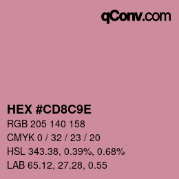 Color code: HEX #CD8C9E | qconv.com