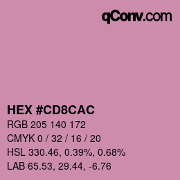 カラーコード: HEX #CD8CAC | qconv.com