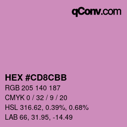 Color code: HEX #CD8CBB | qconv.com