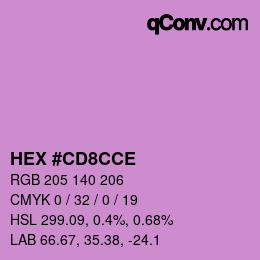 Color code: HEX #CD8CCE | qconv.com