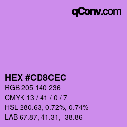 カラーコード: HEX #CD8CEC | qconv.com