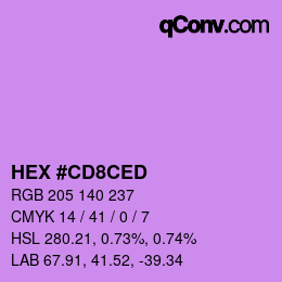 Color code: HEX #CD8CED | qconv.com