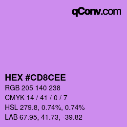 Color code: HEX #CD8CEE | qconv.com