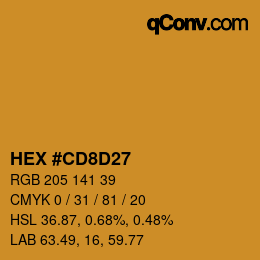 Color code: HEX #CD8D27 | qconv.com