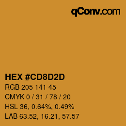 Color code: HEX #CD8D2D | qconv.com