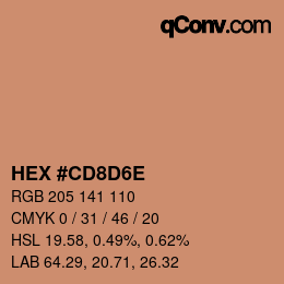 Color code: HEX #CD8D6E | qconv.com