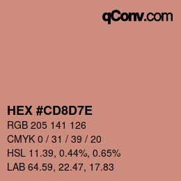 カラーコード: HEX #CD8D7E | qconv.com