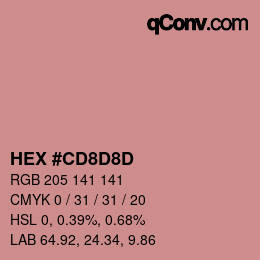 Color code: HEX #CD8D8D | qconv.com