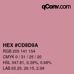 Farbcode: HEX #CD8D9A | qconv.com