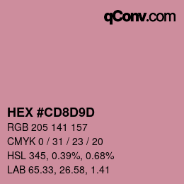 Color code: HEX #CD8D9D | qconv.com