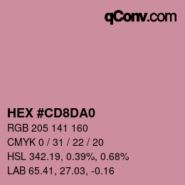 カラーコード: HEX #CD8DA0 | qconv.com