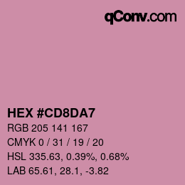 カラーコード: HEX #CD8DA7 | qconv.com