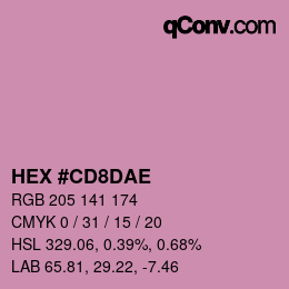 カラーコード: HEX #CD8DAE | qconv.com