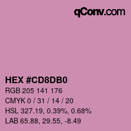 Color code: HEX #CD8DB0 | qconv.com