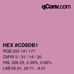 カラーコード: HEX #CD8DB1 | qconv.com