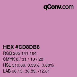 Color code: HEX #CD8DB8 | qconv.com