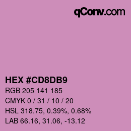 カラーコード: HEX #CD8DB9 | qconv.com